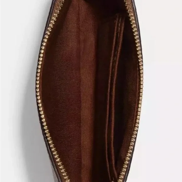 Coach Corner Zip Wristlet In Signature Canvas With Wildflower Print - Picture 2 of 9